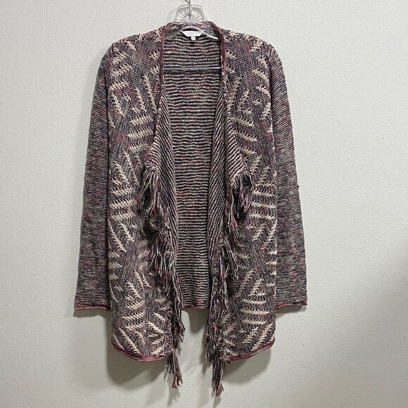 Lucky Brand Multicolor Boho Fringe Cardigan | Size Small - Picture 3 of 11